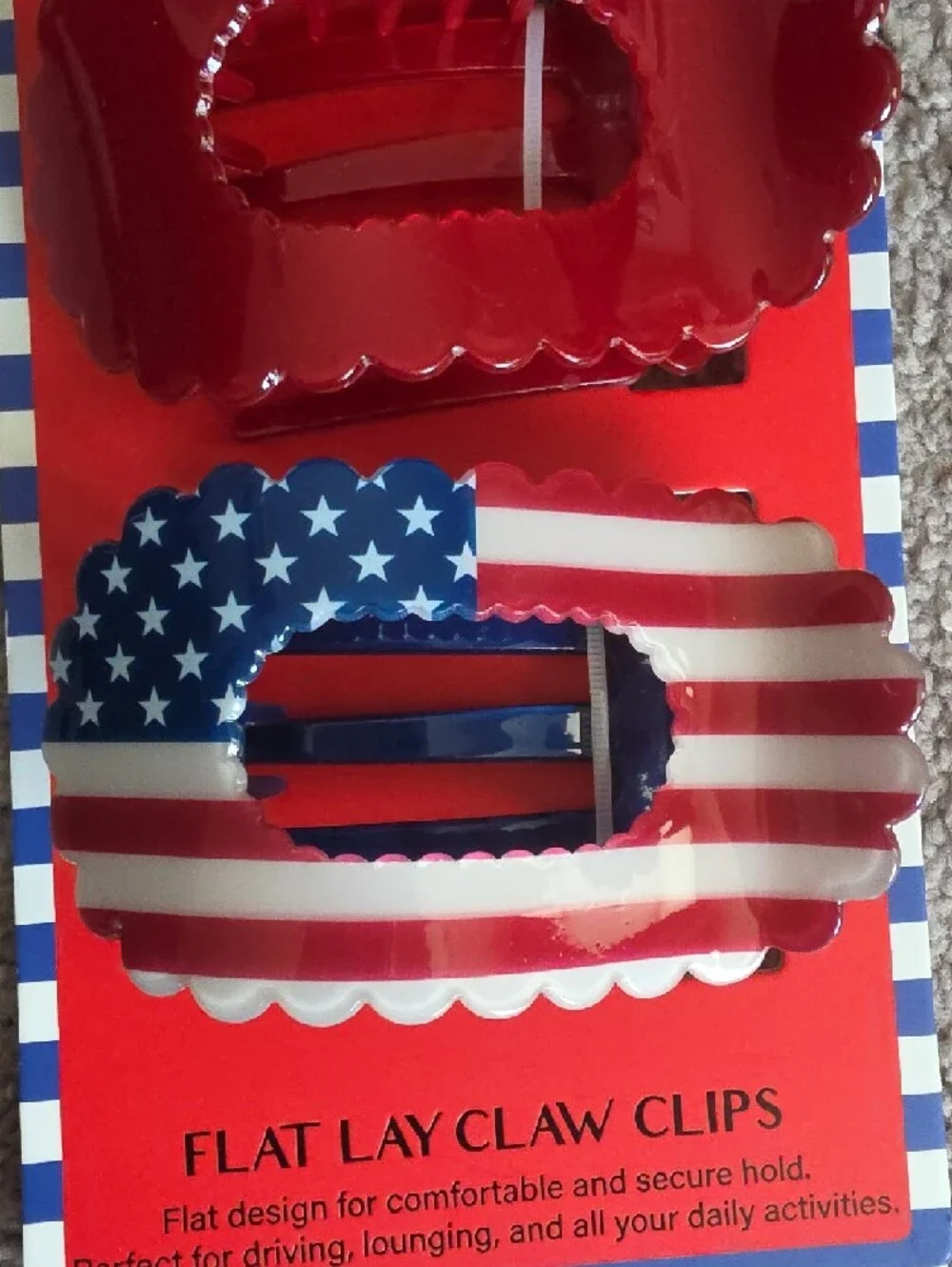 Piper K Patriotic Flat Lay Claw Clips